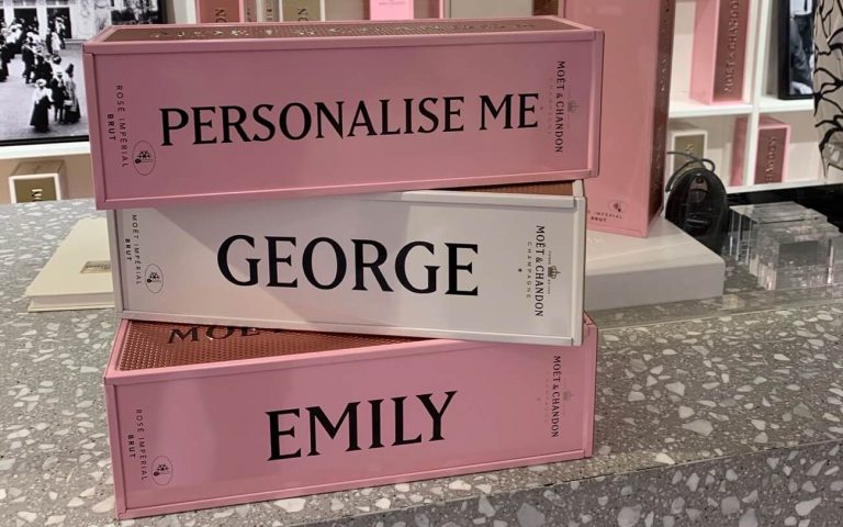 Personalised Moet presentation tins