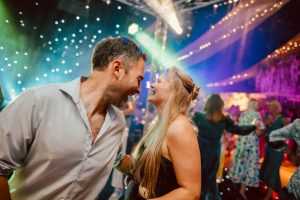 Tedstone 343 Two party guests dancing in a marquee